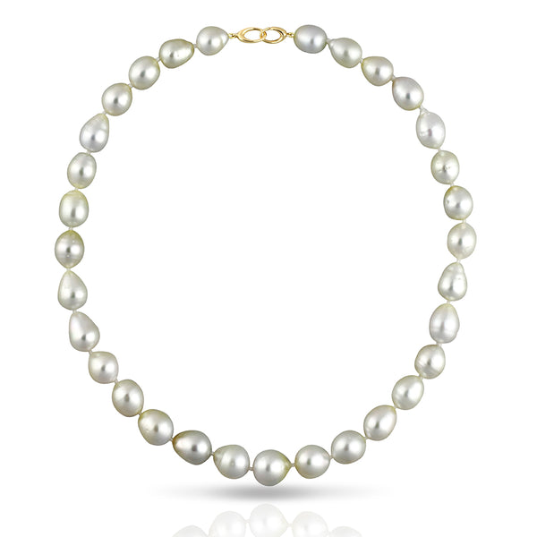 South Sea Pearl Strand Collier Necklace - SEMI BAROQUE 43cm - STNESSYGSB003 - NANIHI  TAHITIAN  PEARLS