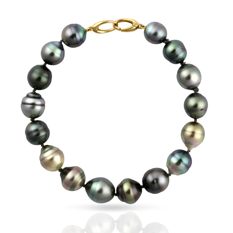Tahitian Pearl Bracelet - Circled 18cm  - STBRYGCL0008 - NANIHI  TAHITIAN  PEARLS