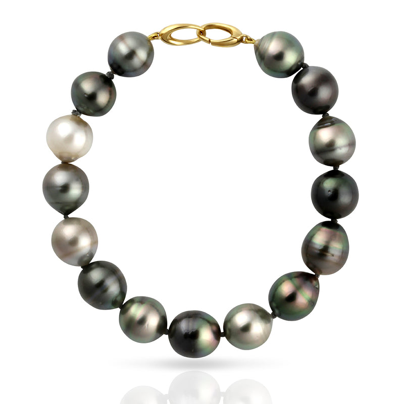 Tahitian Pearl Bracelet - Circled 19cm  - STBRYGCL0013 - NANIHI  TAHITIAN  PEARLS