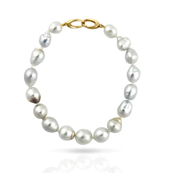 Tahitian Metallic Pearl Bracelet -  Baroque 17cm  - STBRYGBQME0001 - NANIHI  TAHITIAN  PEARLS